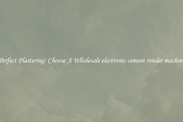  Perfect Plastering: Choose A Wholesale electronic cement render machine 