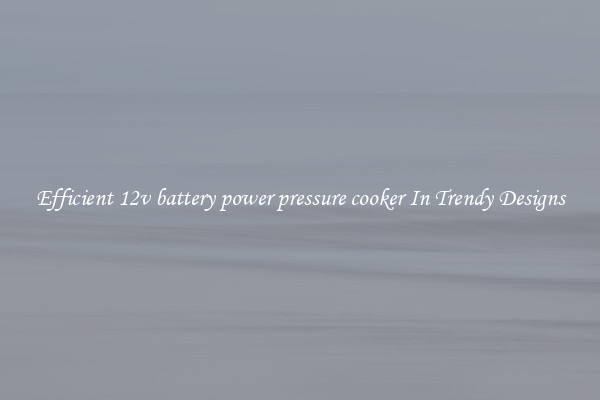Efficient 12v battery power pressure cooker In Trendy Designs