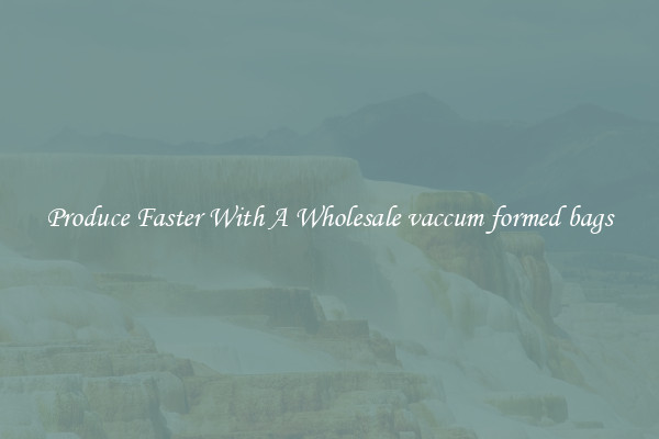 Produce Faster With A Wholesale vaccum formed bags
