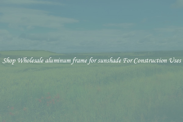 Shop Wholesale aluminum frame for sunshade For Construction Uses
