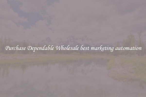 Purchase Dependable Wholesale best marketing automation