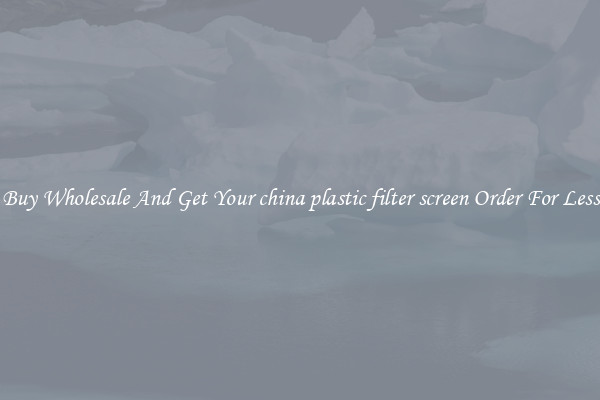 Buy Wholesale And Get Your china plastic filter screen Order For Less