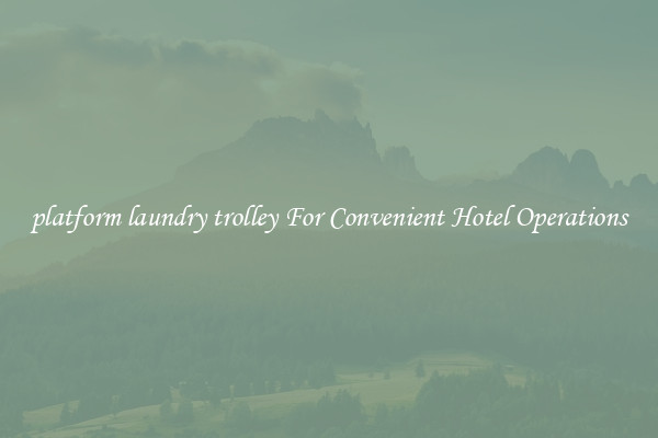 platform laundry trolley For Convenient Hotel Operations